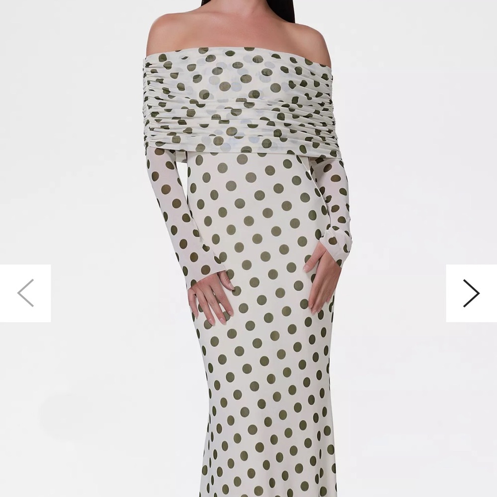 AFRM Thelma dress with birch polka dots M
